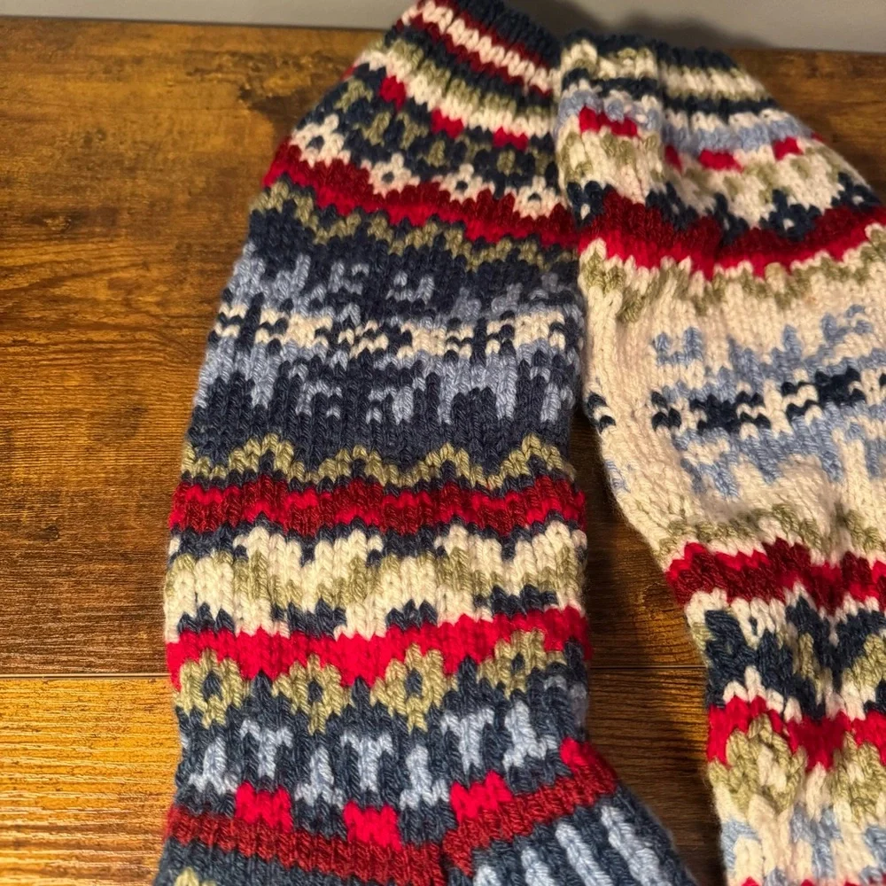 Handmade Knit Christmas Stockings Nordic Fair Isle Set‎ Of 2
